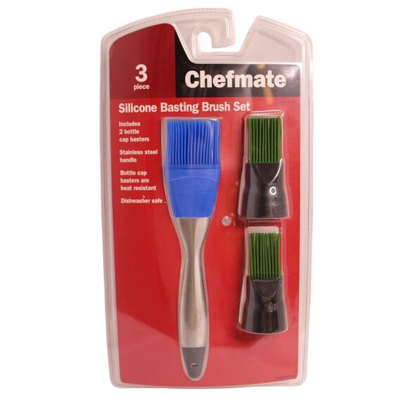 Silicone Basting Brush 3 Piece Brush Set Chefmate NIP! - Picture 1 of 2
